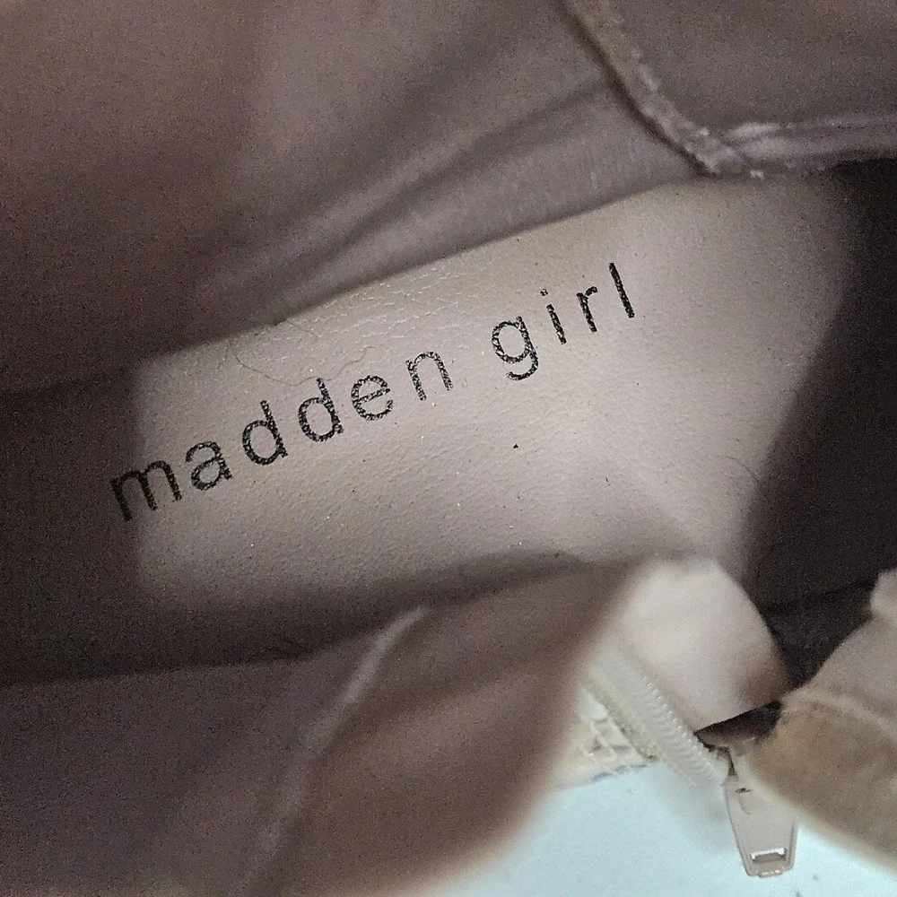Madden Girl Purple Marble Combat Boots‎ Girls Sz 4.5 Lace-up Grunge Punk Chunky
